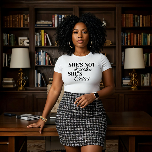 She’s Not Lucky, She’s Called-White Tshirt